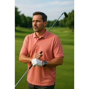 Peter Millar Summer Comfort Men’s Performance Golf Polo Blush Pink XL Classic